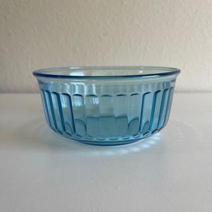 FORTECRISA Ice Blue Azure Ribbed Glass Cereal Dessert Bowl MEXICO 5 1/4"